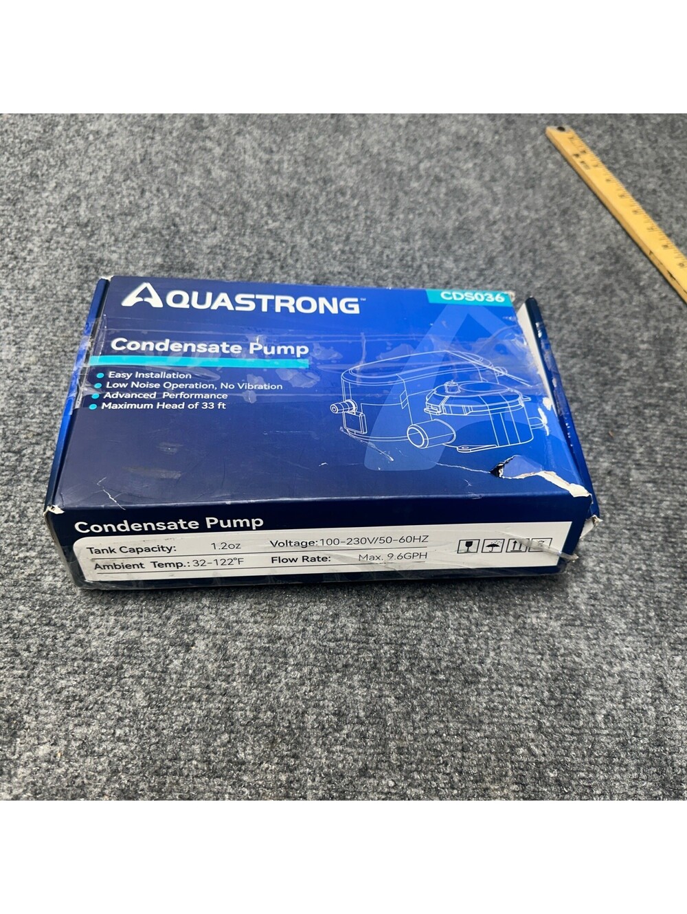 Aquastrong Mini Split HVAC Condensate Pump, 9.6 GPH, 115V/230V, Automatic Safety